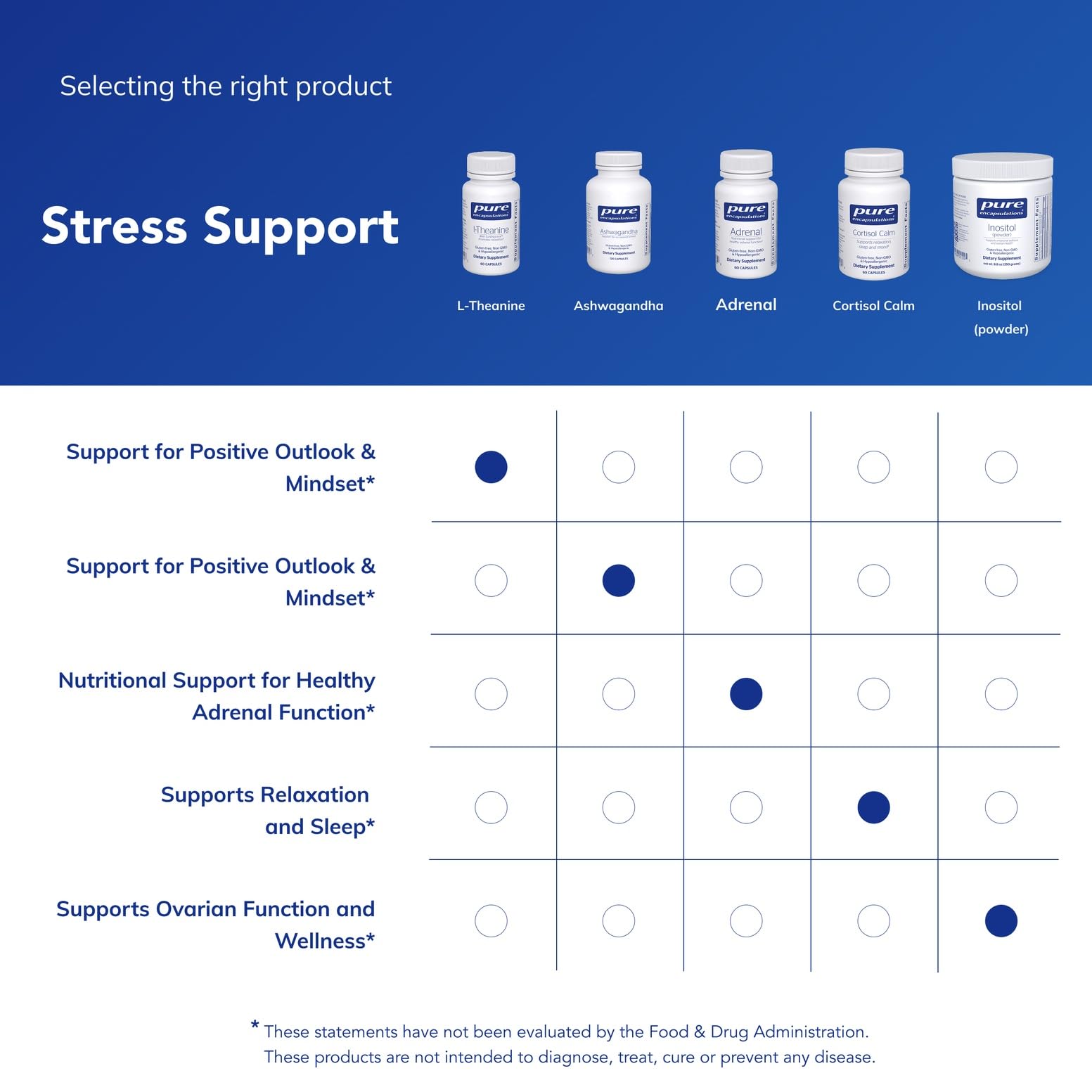 Allergen-free, GMO-free Pure Encapsulations L-Theanine ingredients
