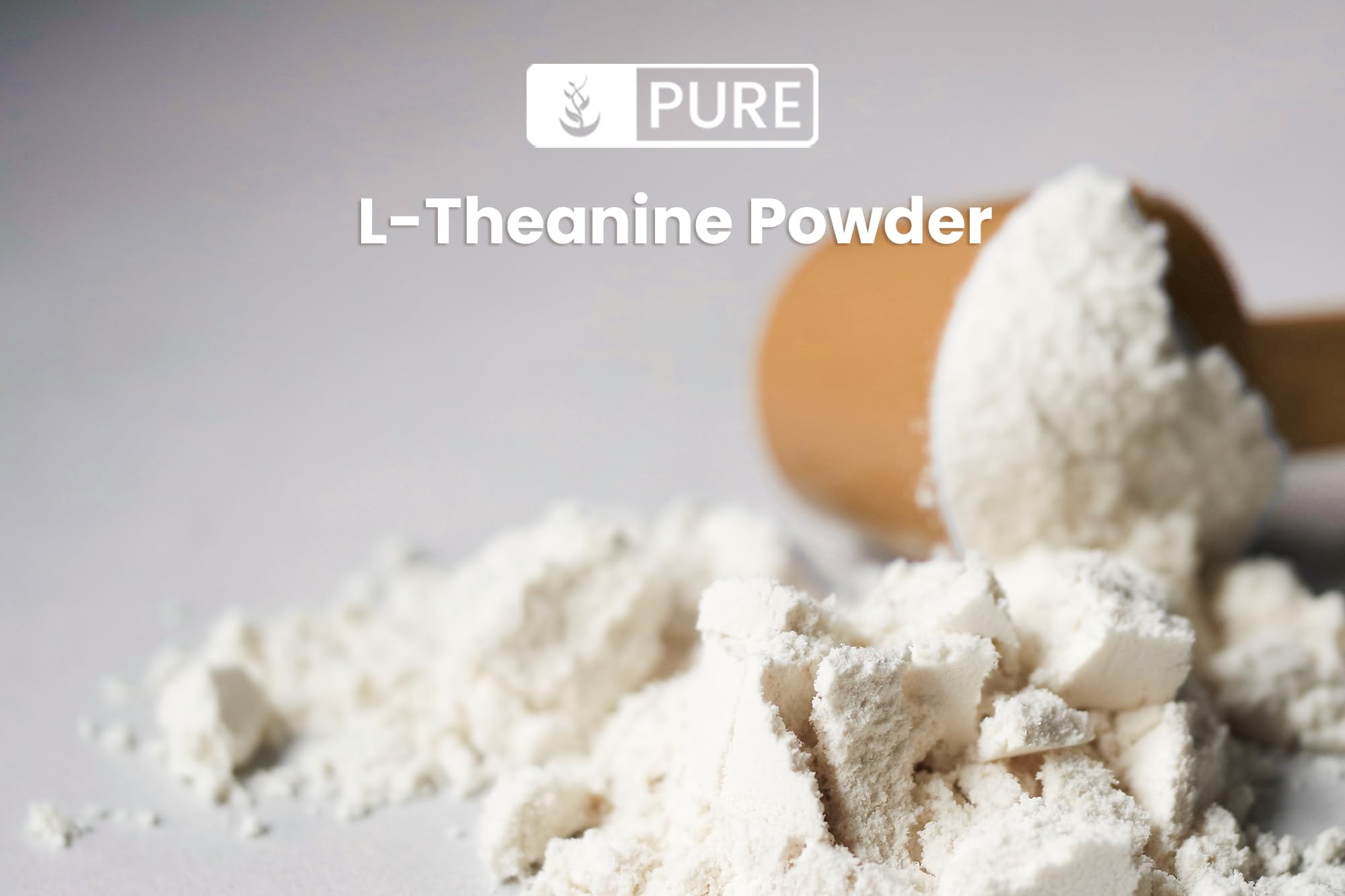 Back label showing ingredients on L-Theanine powder bottle