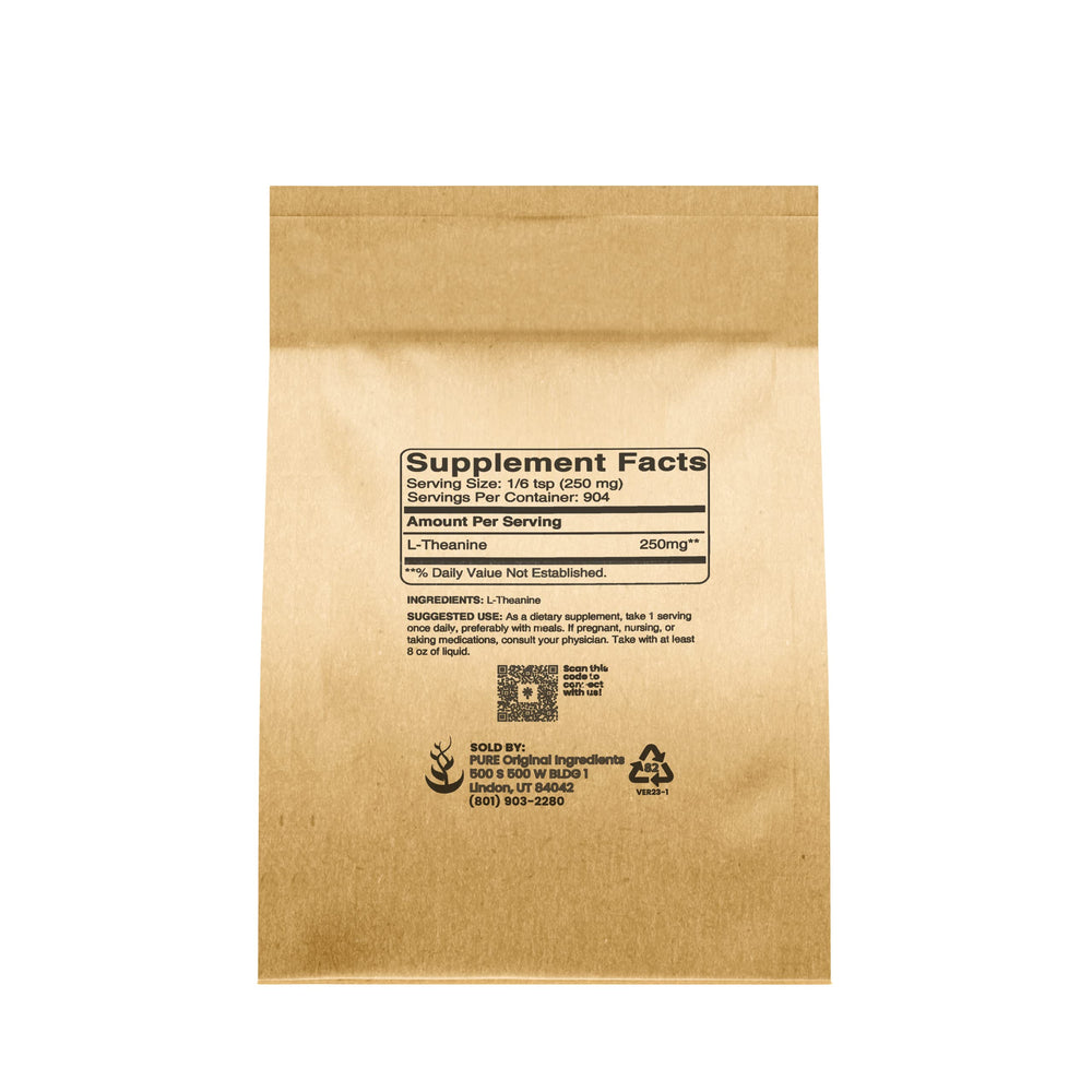 Front packaging of Pure Original L-Theanine powder