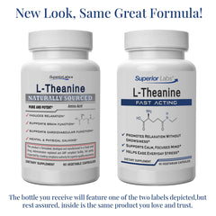 L-Theanine Suntheanine pure non-GMO label close-up