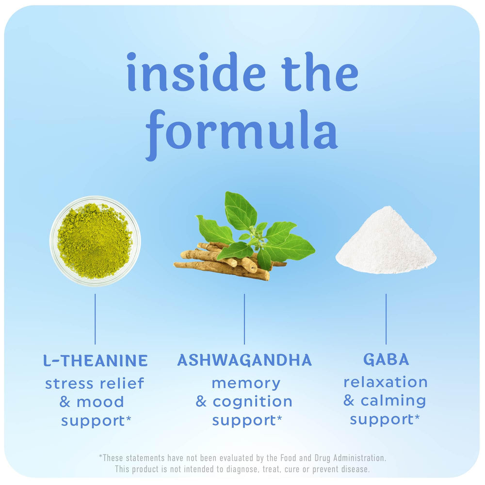 L-Theanine content label indicating 100 mg per serving