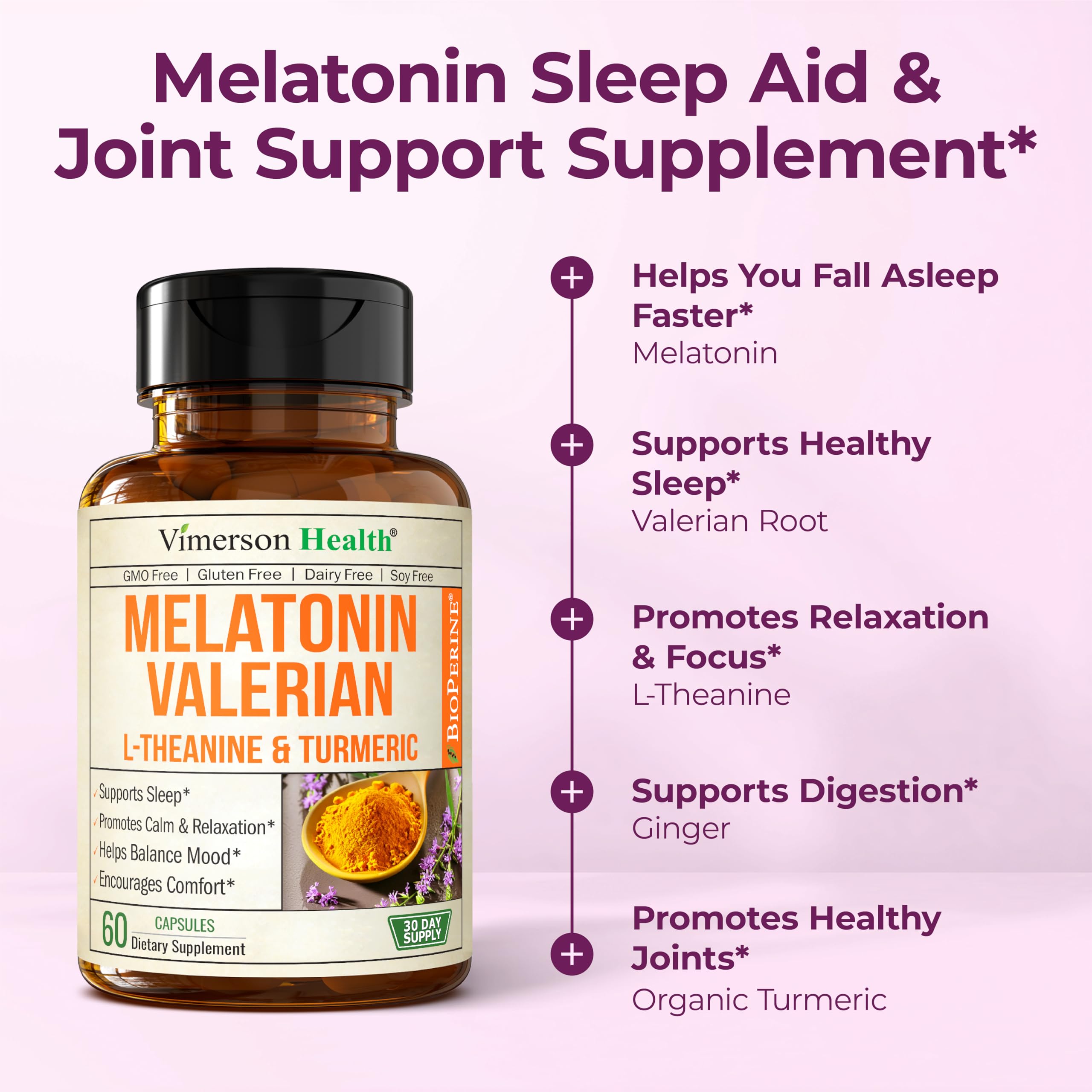 L-Theanine and Valerian Root highlights on packaging