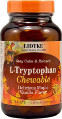 Front view of Lidtke Technologies L-Tryptophan Chewable Tablets bottle (60 count)