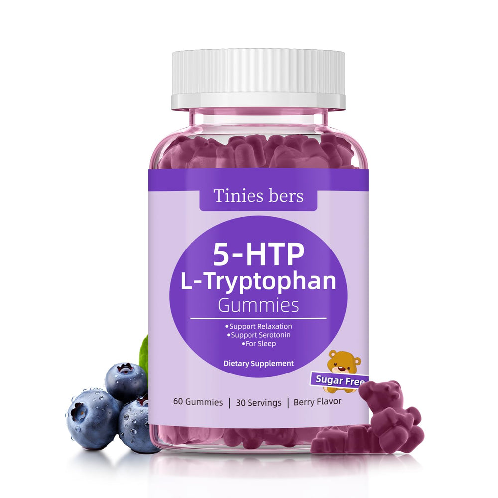 Bottle of Tinies bers L-Tryptophan Gummies with berry flavor, 60 gummies