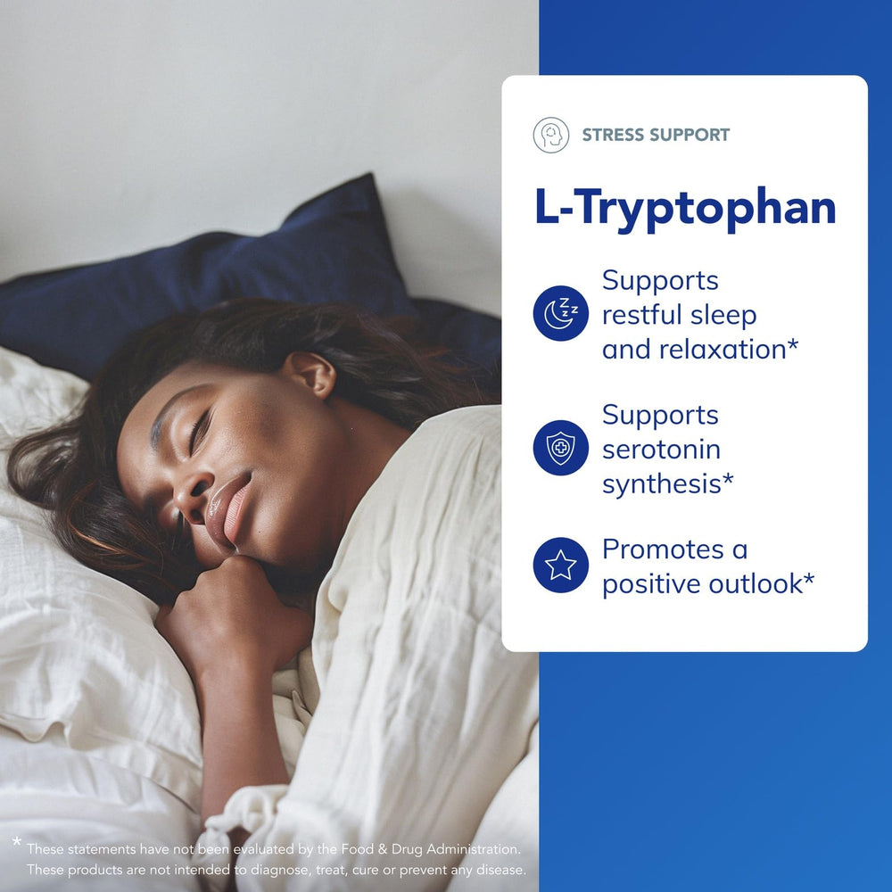 Close-up of Pure Encapsulations L-Tryptophan bottle label