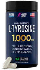 L Tyrosine 1000mg Capsules bottle – front view