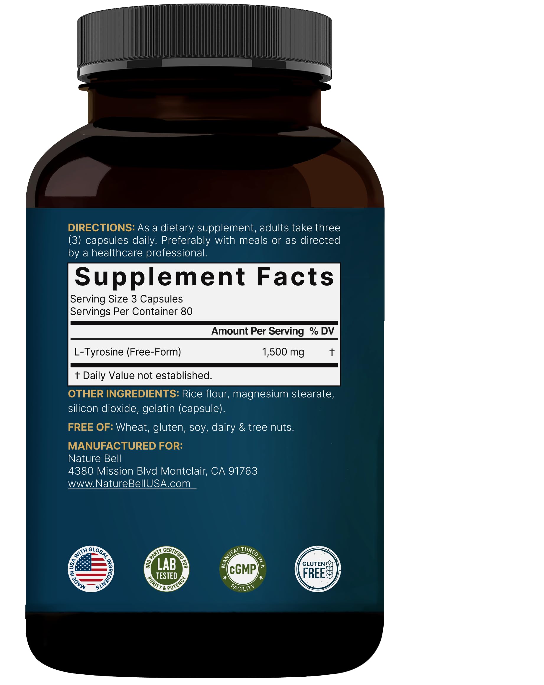 Lifestyle shot of someone taking a daily L Tyrosine supplement