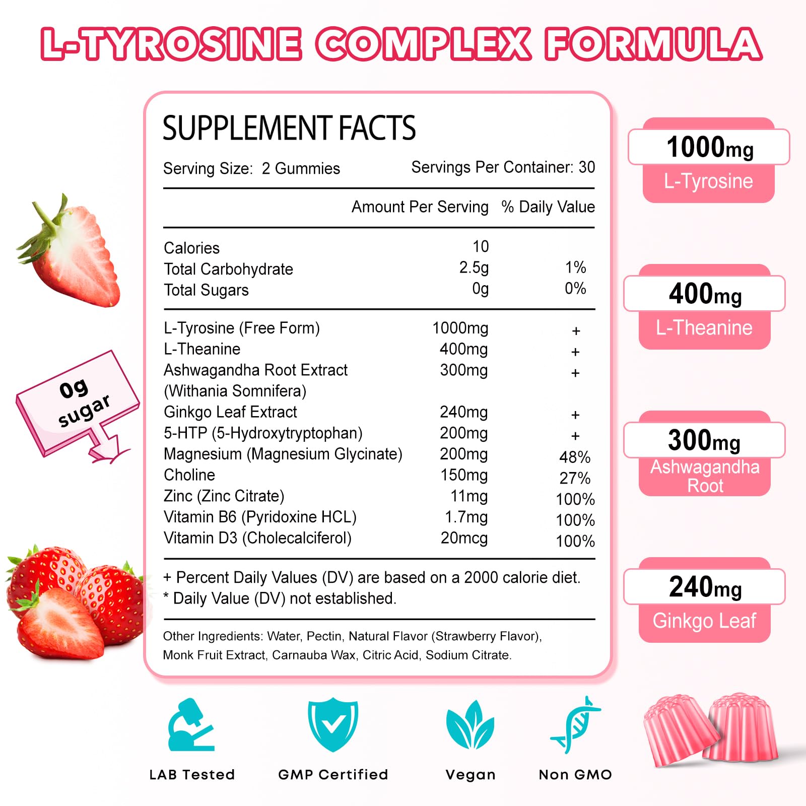 Packaging image indicating GMP certification and testing