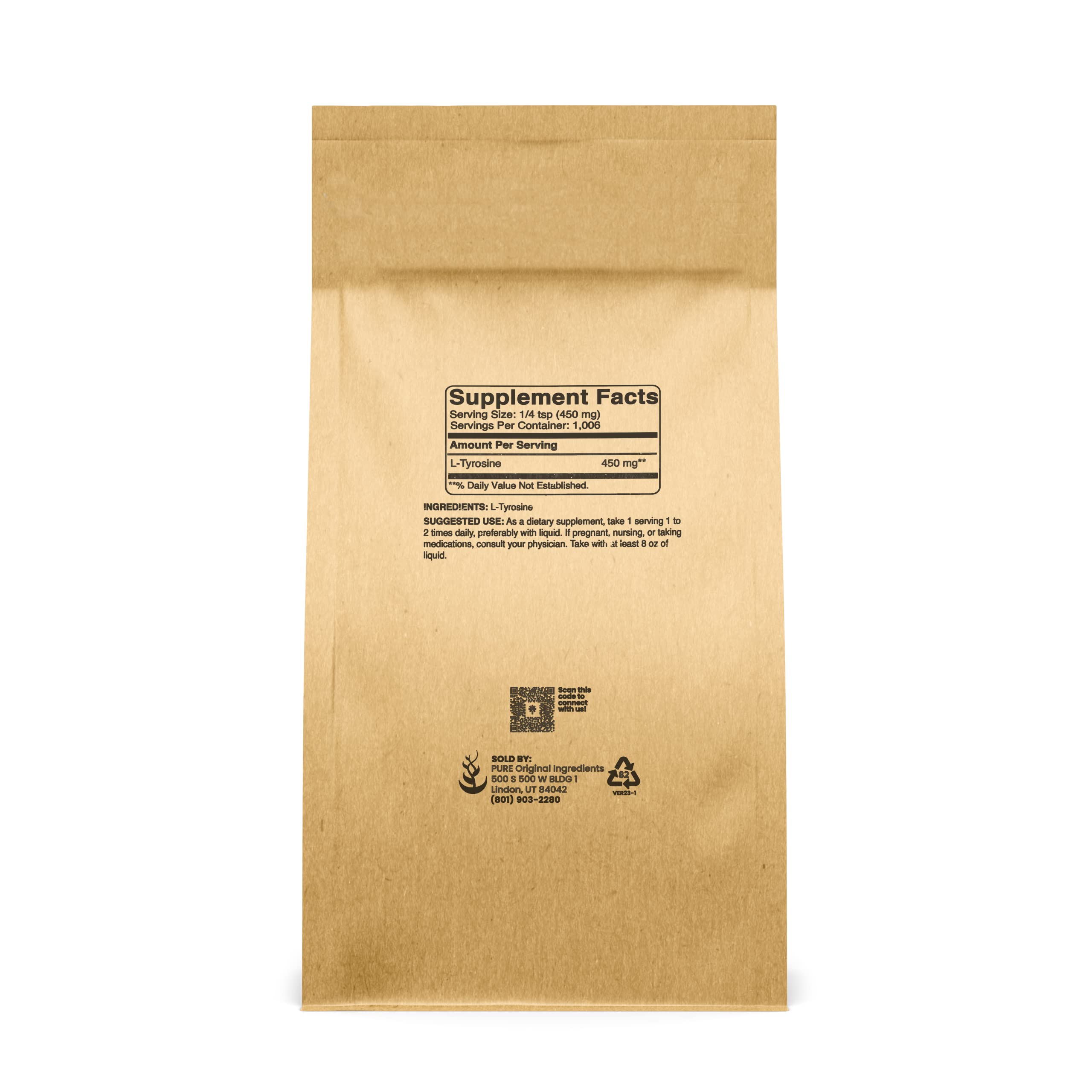 L-Tyrosine powder with measuring scoop