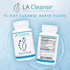 LA Cleanse 15-day cleanse packaging displays complete gut detox plan for busy routines.