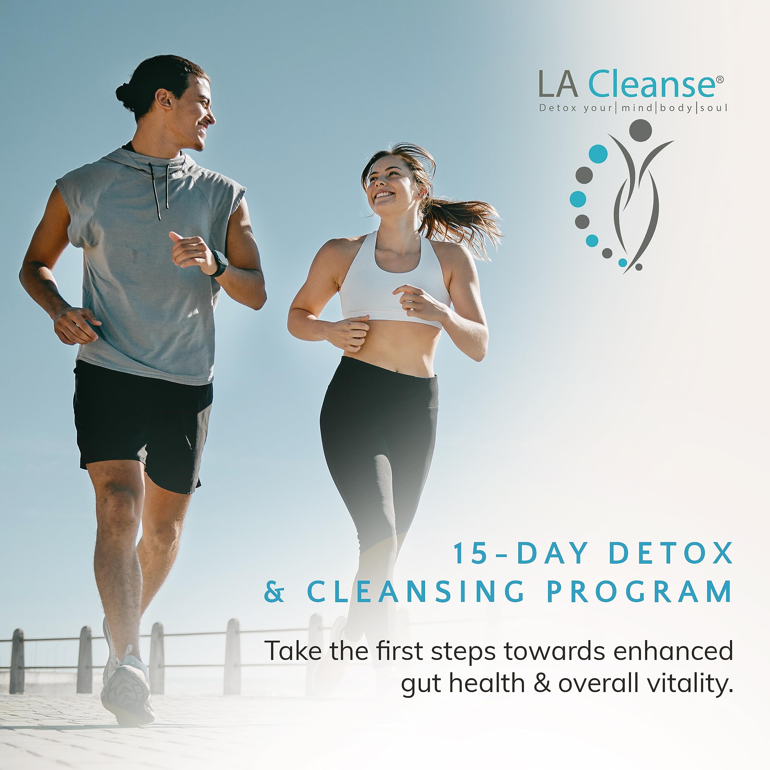 LA Cleanse gut health capsules closeup highlights digestion-supporting ingredients.