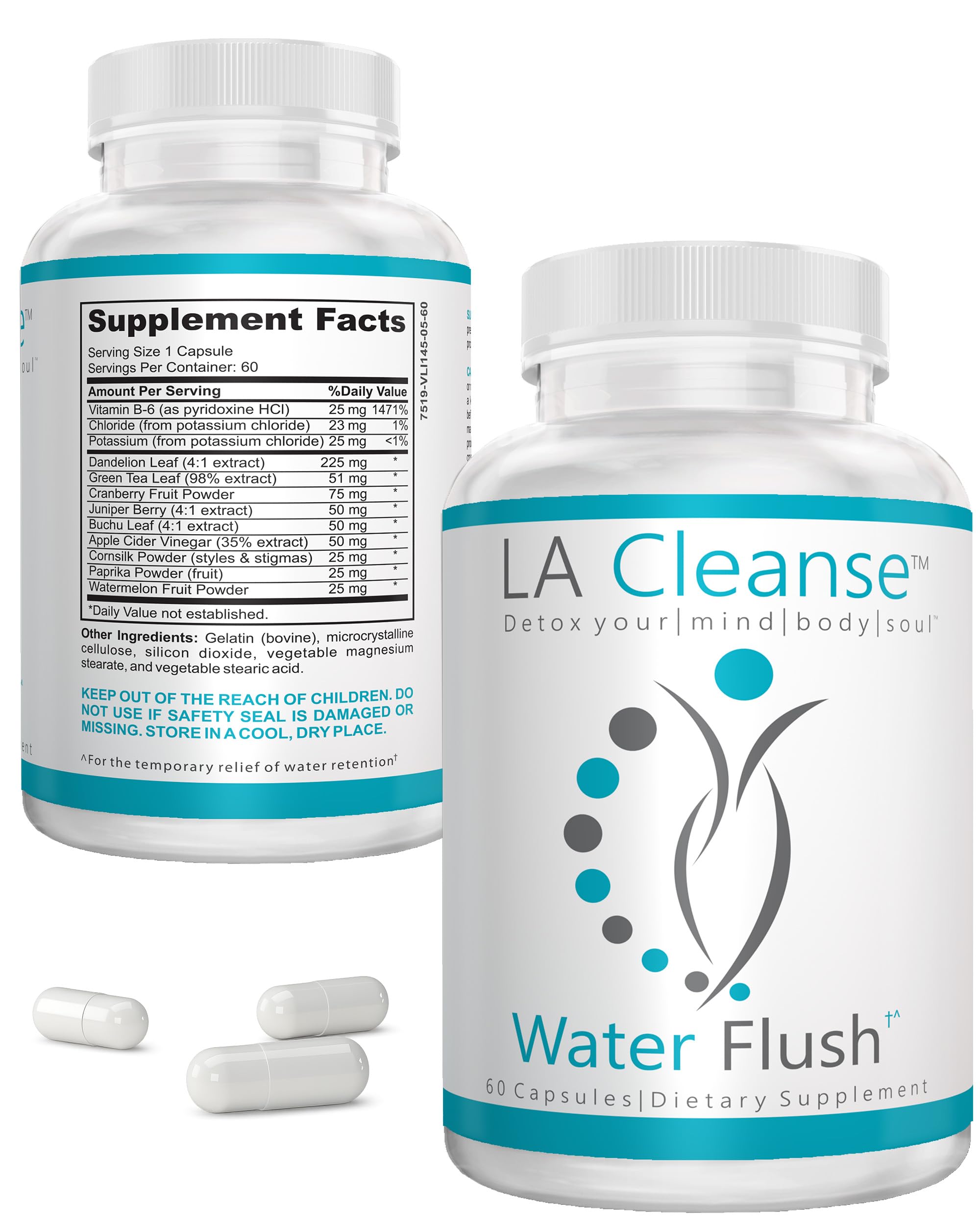 Front packaging view of LA Cleanse Water Flush