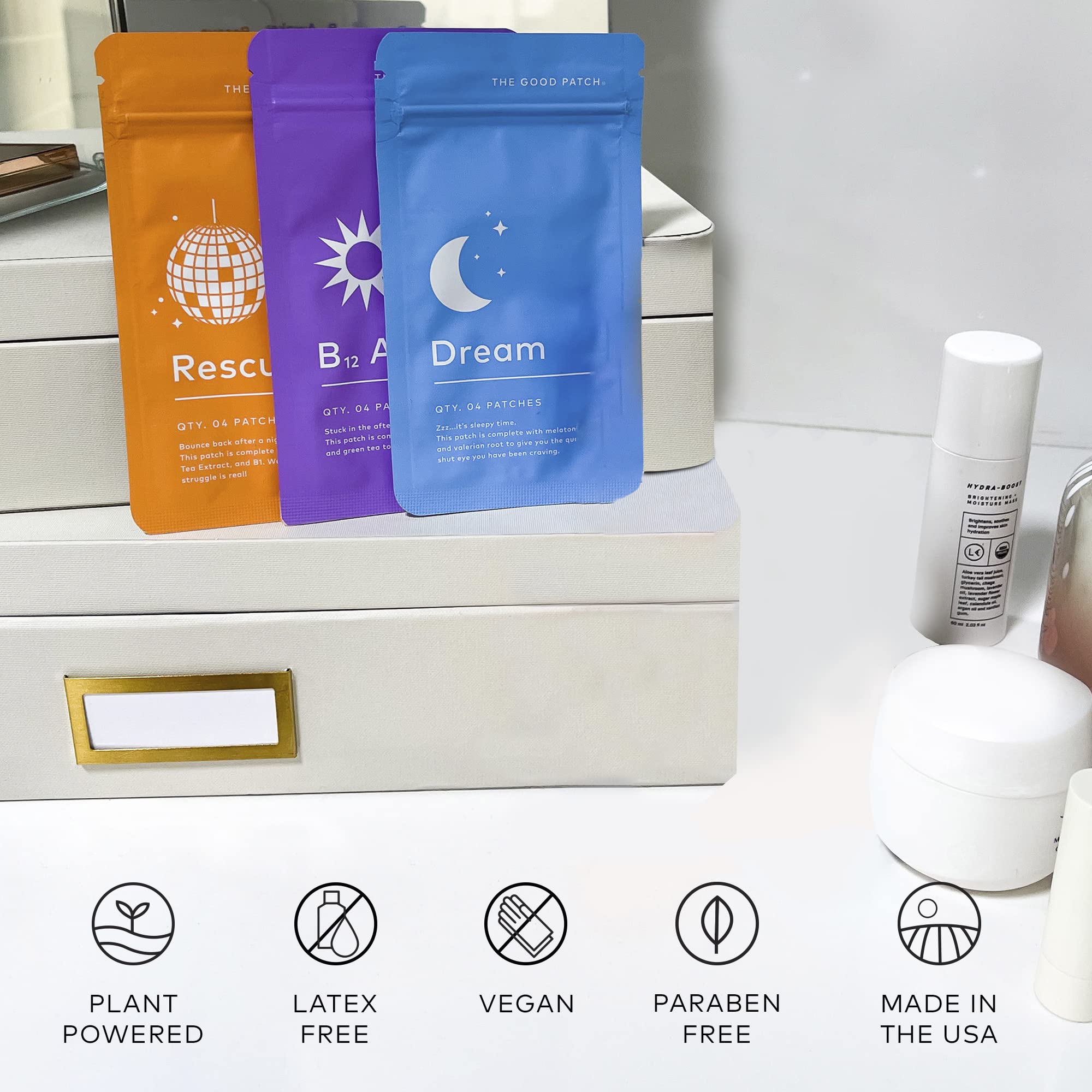 Rescue patch for recovery with DHM and antioxidants