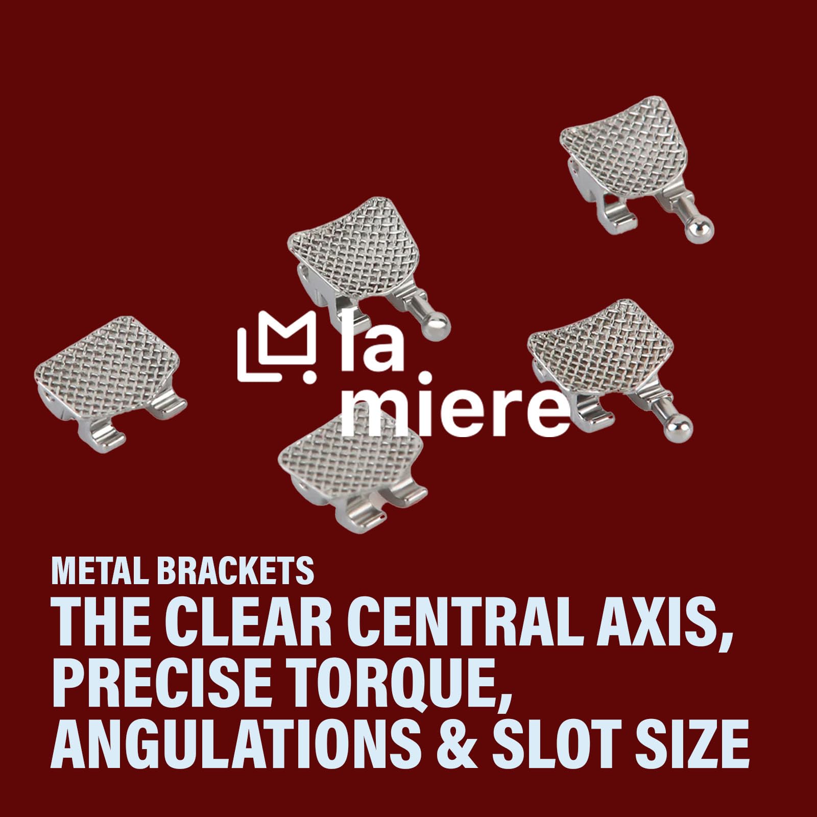 LA MIERE 200PCS Mini Roth Brackets 0.022 Slot Bondable with Hook on 345 – Pack Image 2