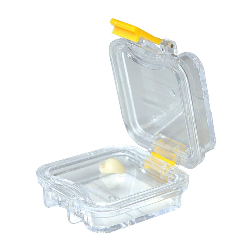 Transparent LA MIERE dental crown and bridge pillow box with secure clasp, 12-count pack