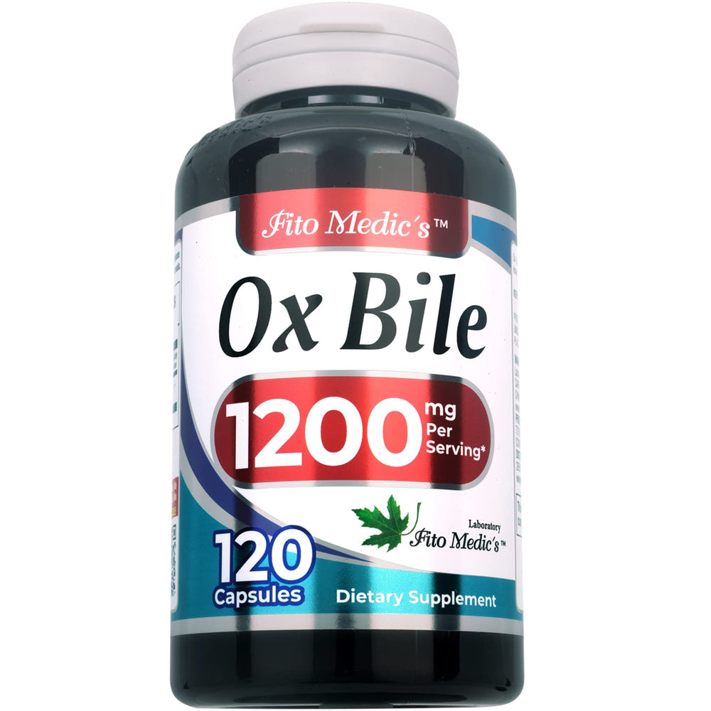 Ox Bile supplement bottle showing 1200 mg per serving