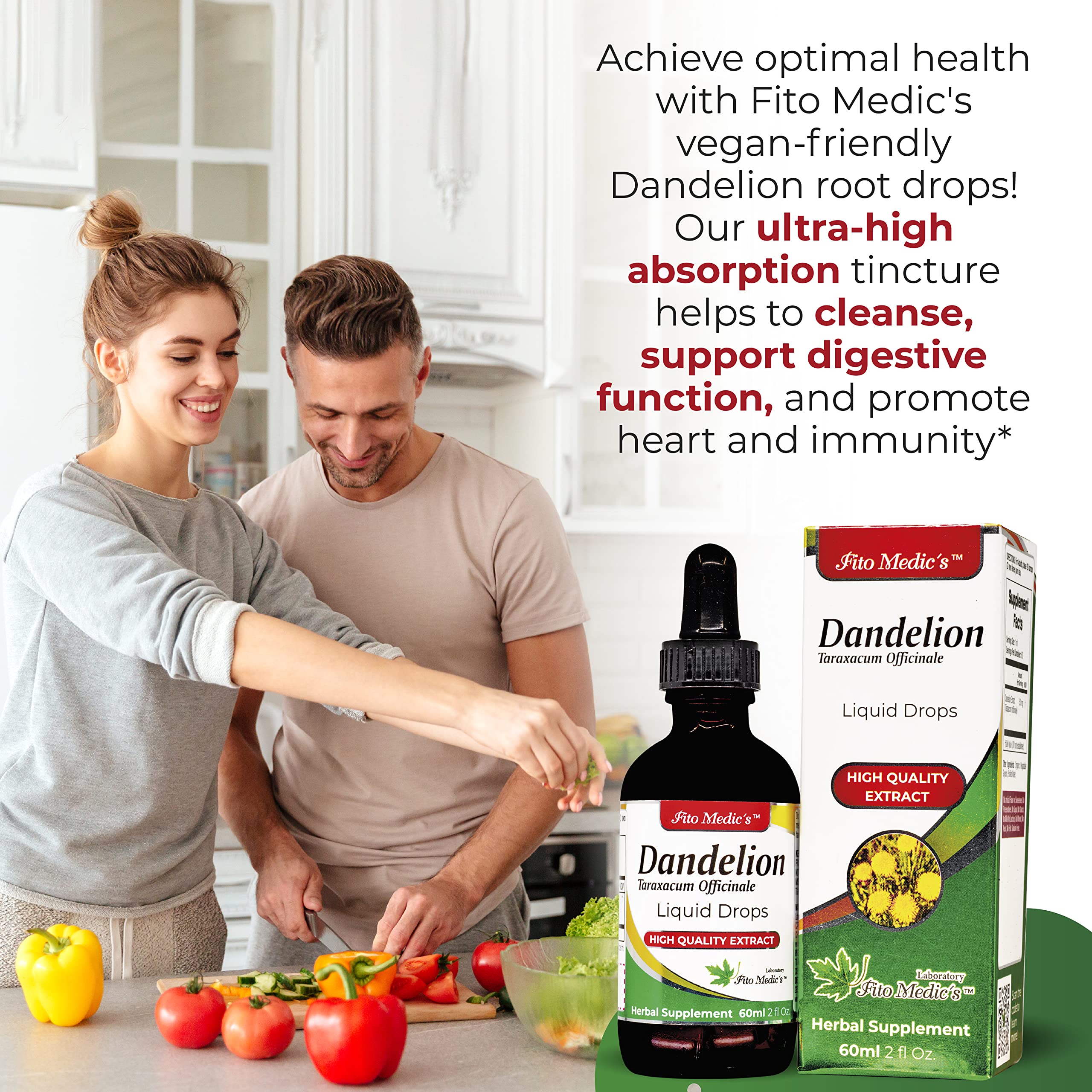 Vegan-friendly dandelion root extract bottle close-up