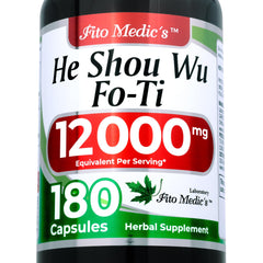 Bottle of Lab He Shou Wu Fo Ti Capsules – 180 capsules, 12000 mg total per bottle