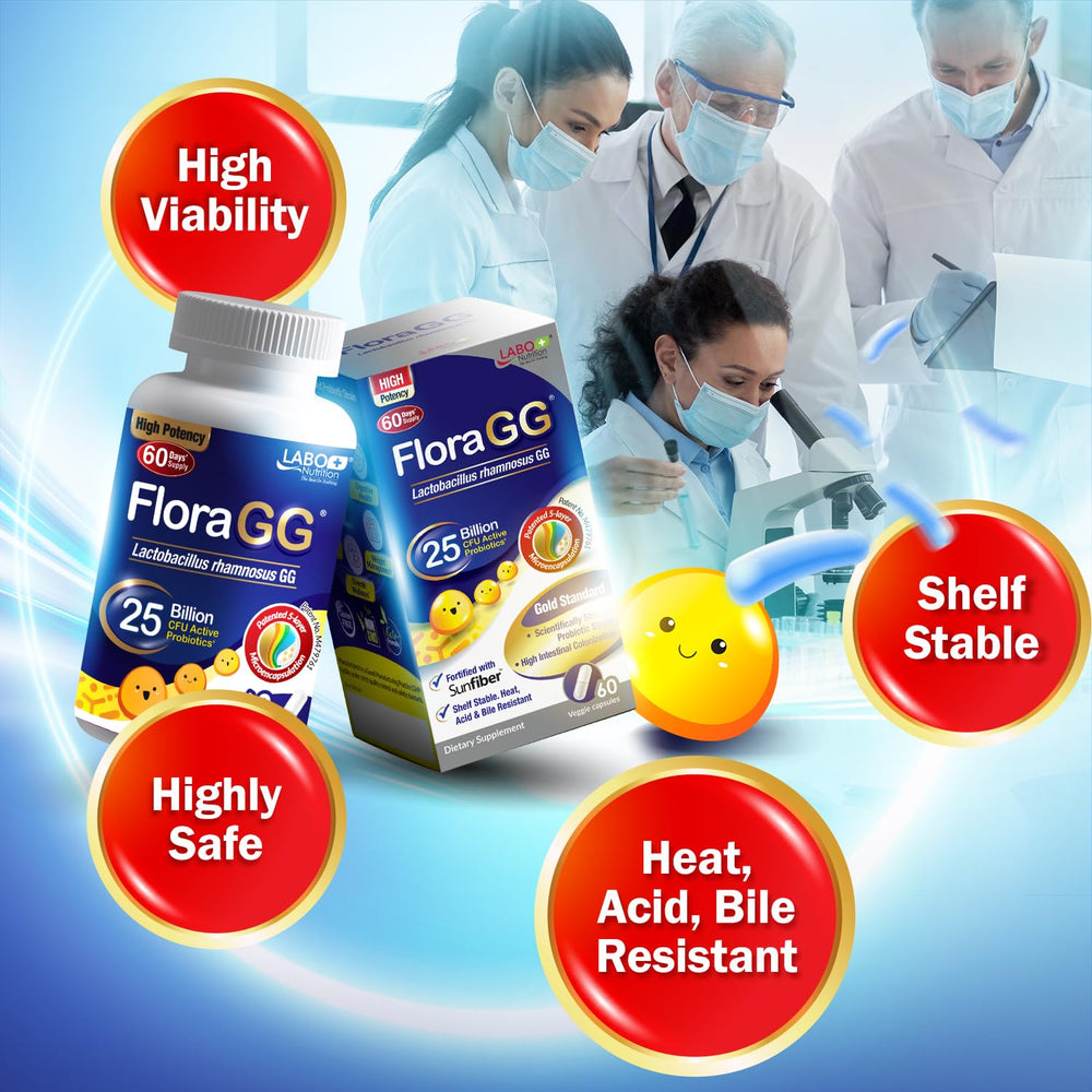 FloraGG packaging showing daily usage and dosage
