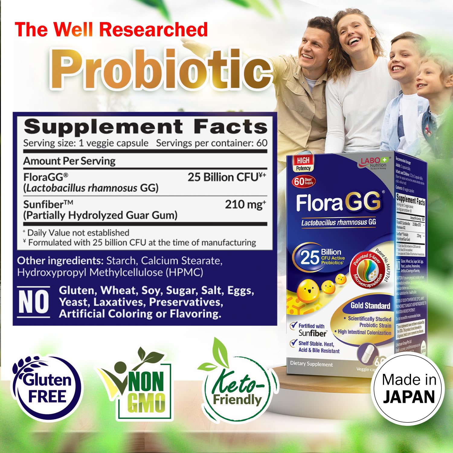 Illustration of digestive and immune health benefits from FloraGG