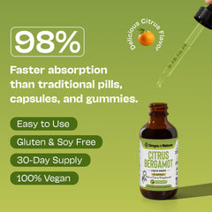 Laboratory purity testing certificate for Bergamot Drops