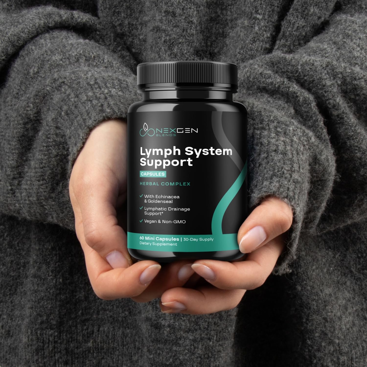 Lab-tested lymphatic support product packaging