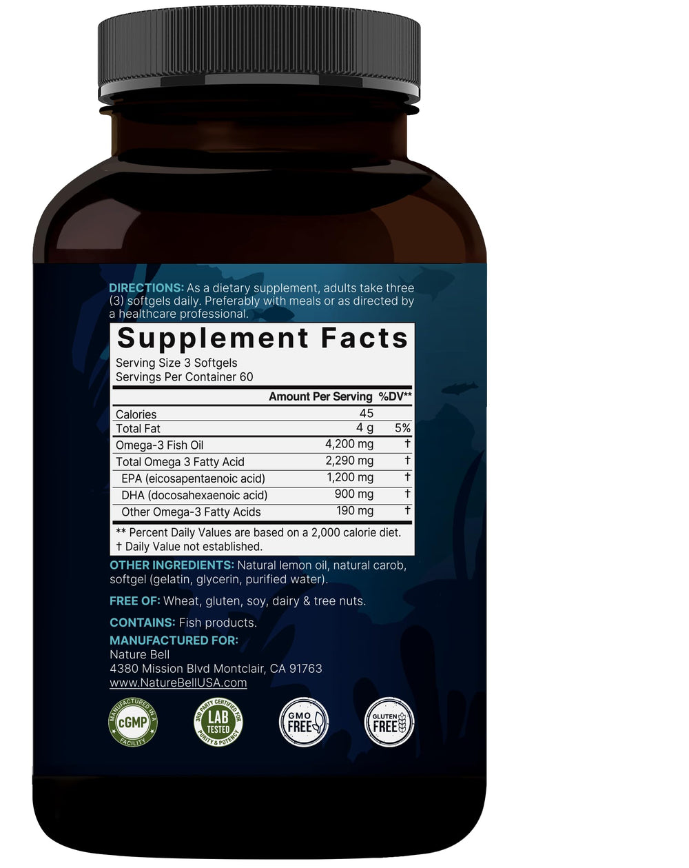Third-party lab tested omega-3 supplement