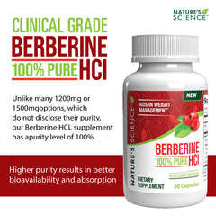 Laboratory purity testing results label for Berberine HCL