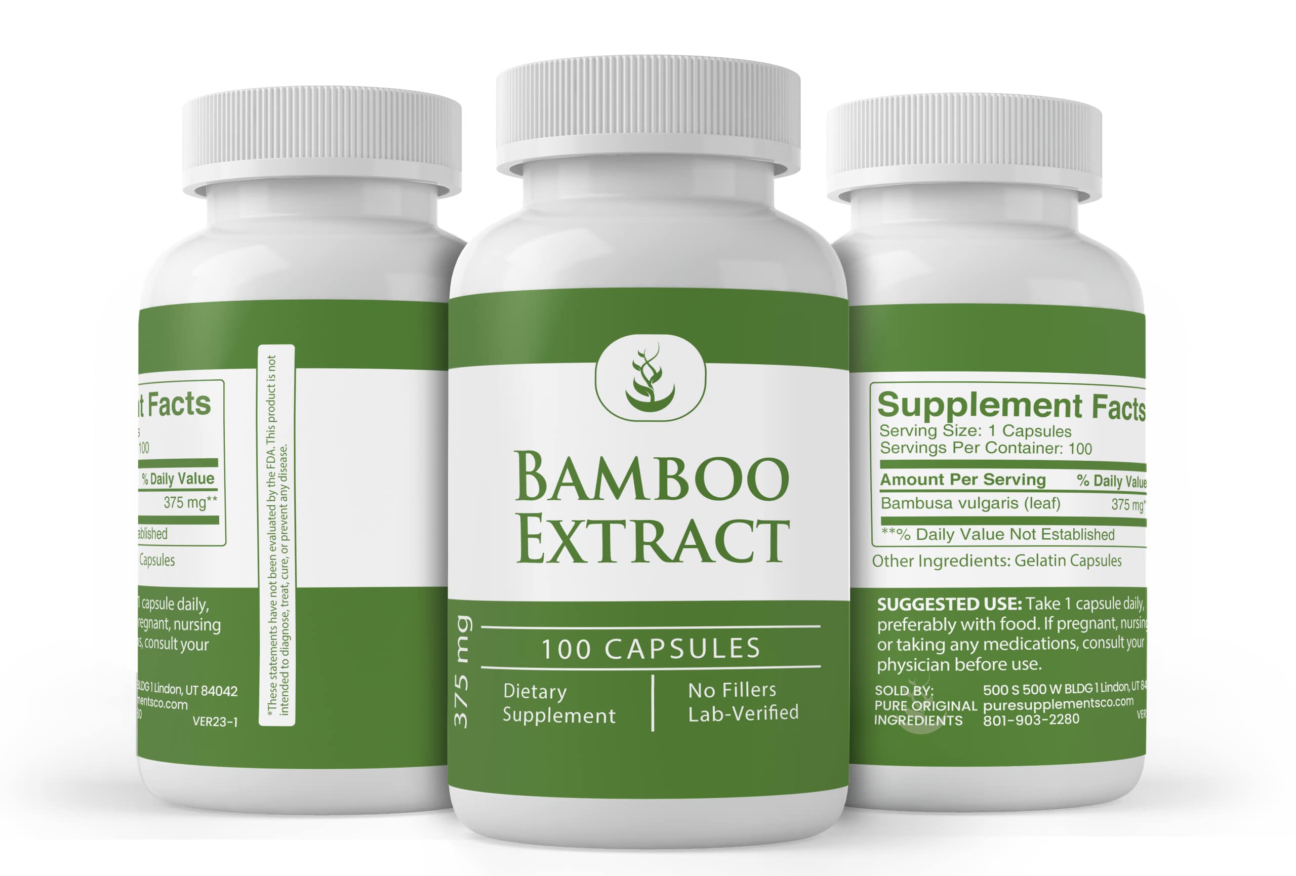 Lab verified quality seal for bamboo extract supplement
