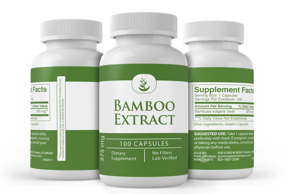 Lab verified quality seal for bamboo extract supplement