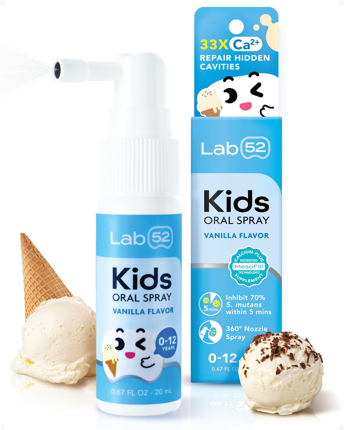 LAB52 Kids Oral Spray bottle with vanilla flavor