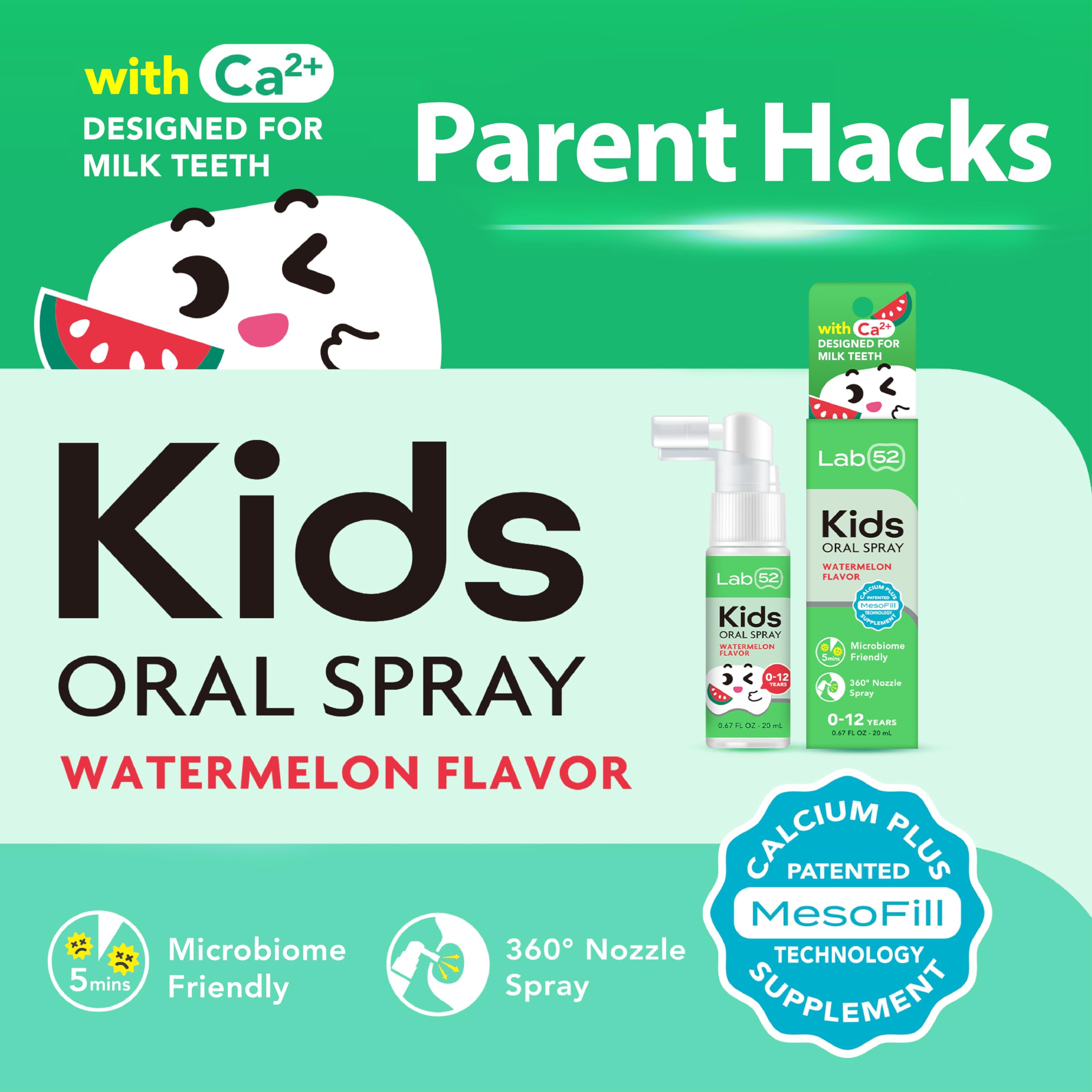 Child-friendly usage scene showing spraying into mouth