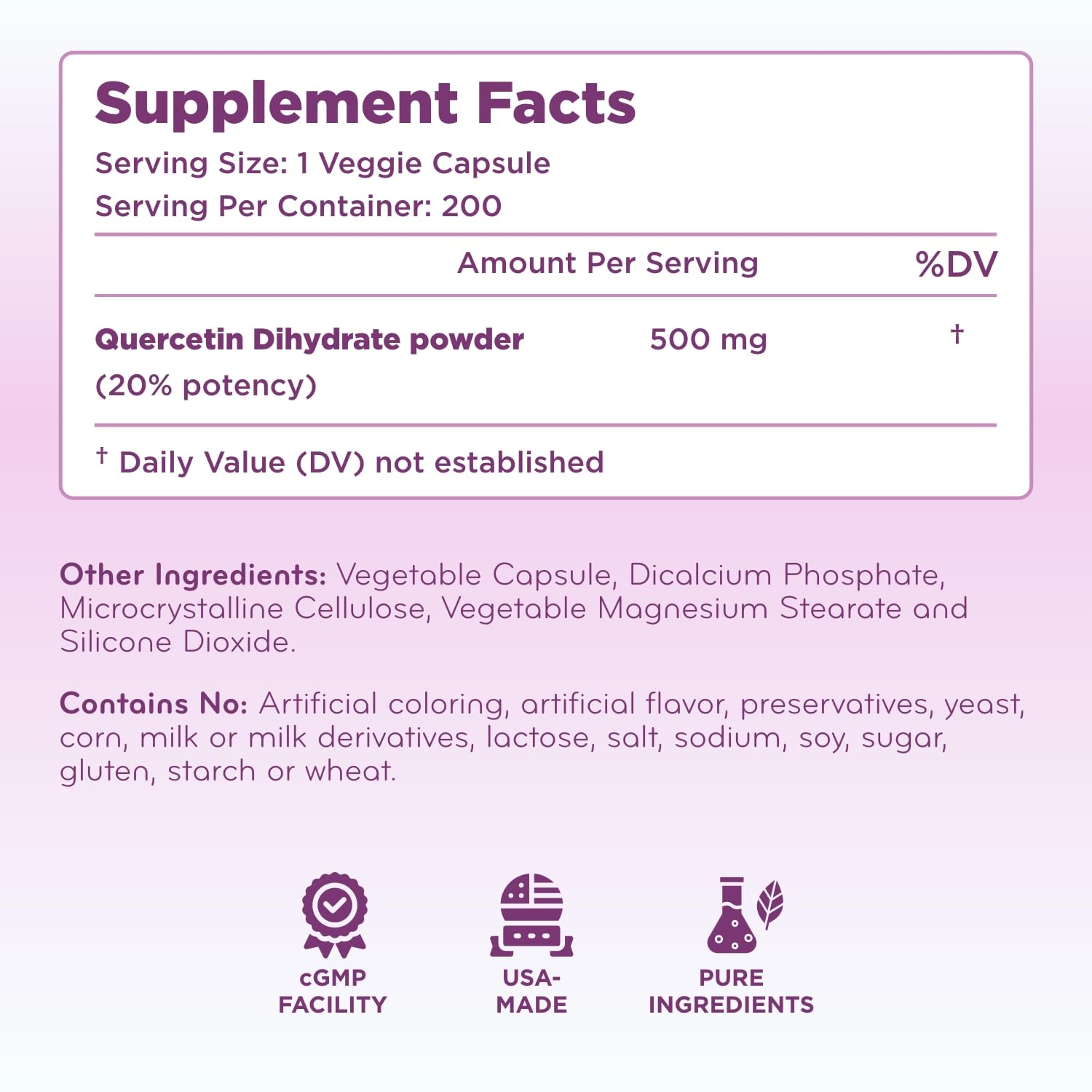 Close-up of product label showing ingredients