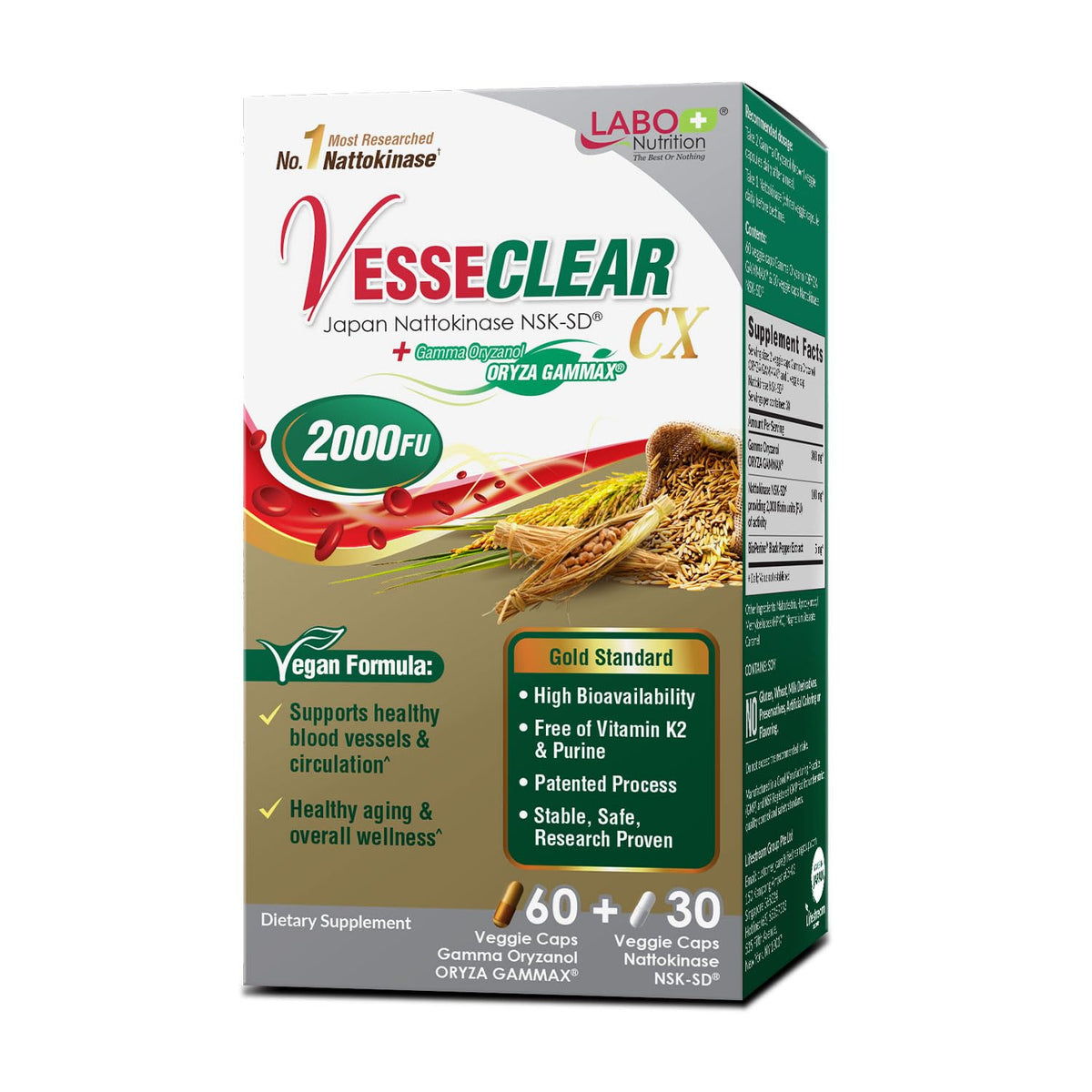 LABO Nutrition VesseCLEAR CX bottle and packaging