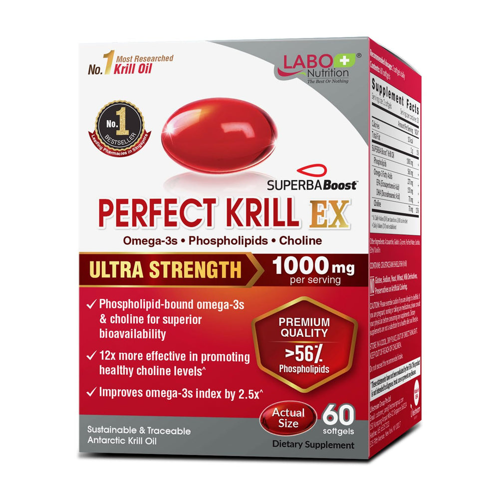 LABO Perfect Krill EX bottle and 60 softgels