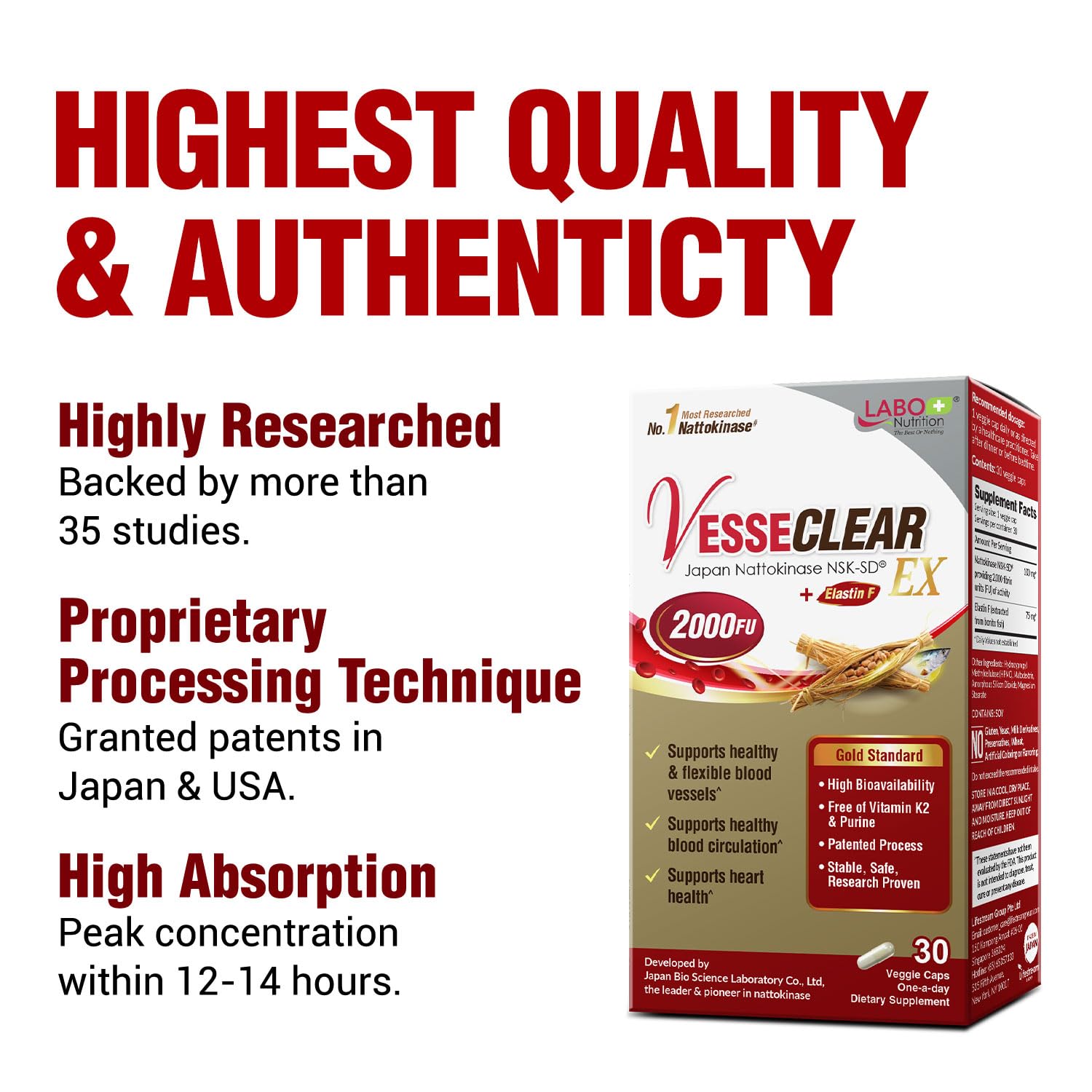 Elastin F ingredient depiction for arterial elasticity support