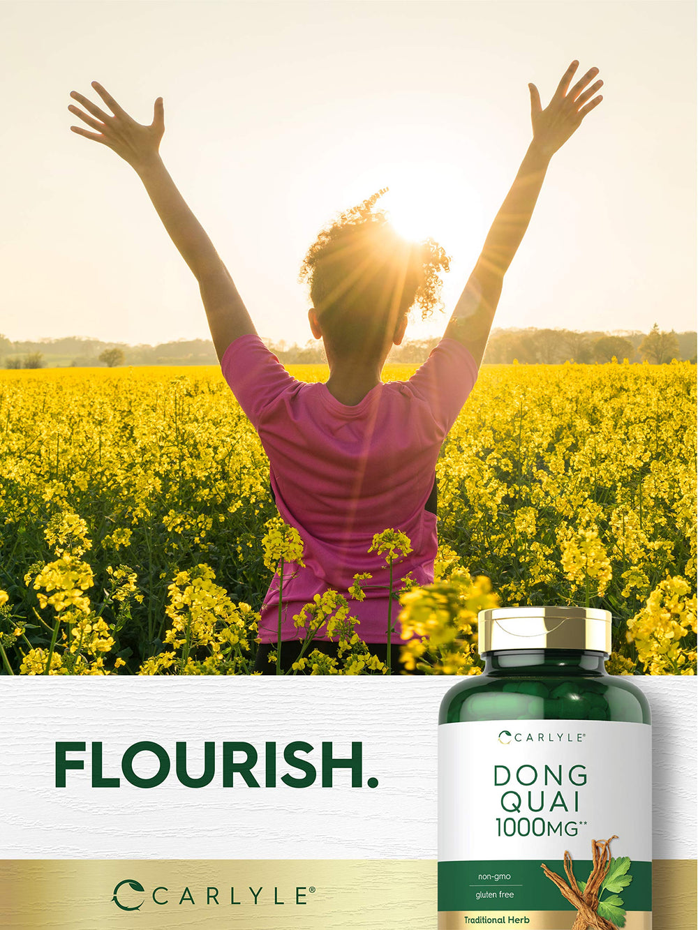 Laboratory-tested ingredients seal on Carlyle supplement