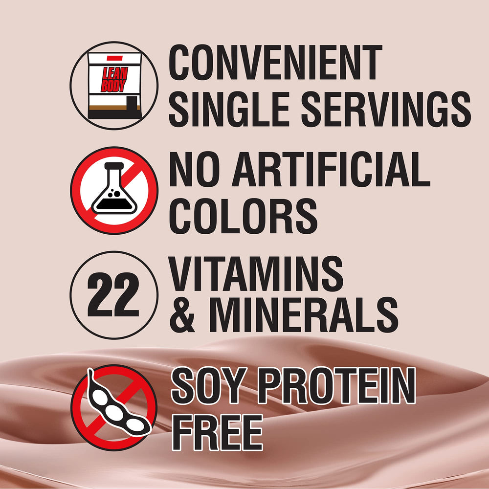 Nutrition label and scoop of Lean Body shake