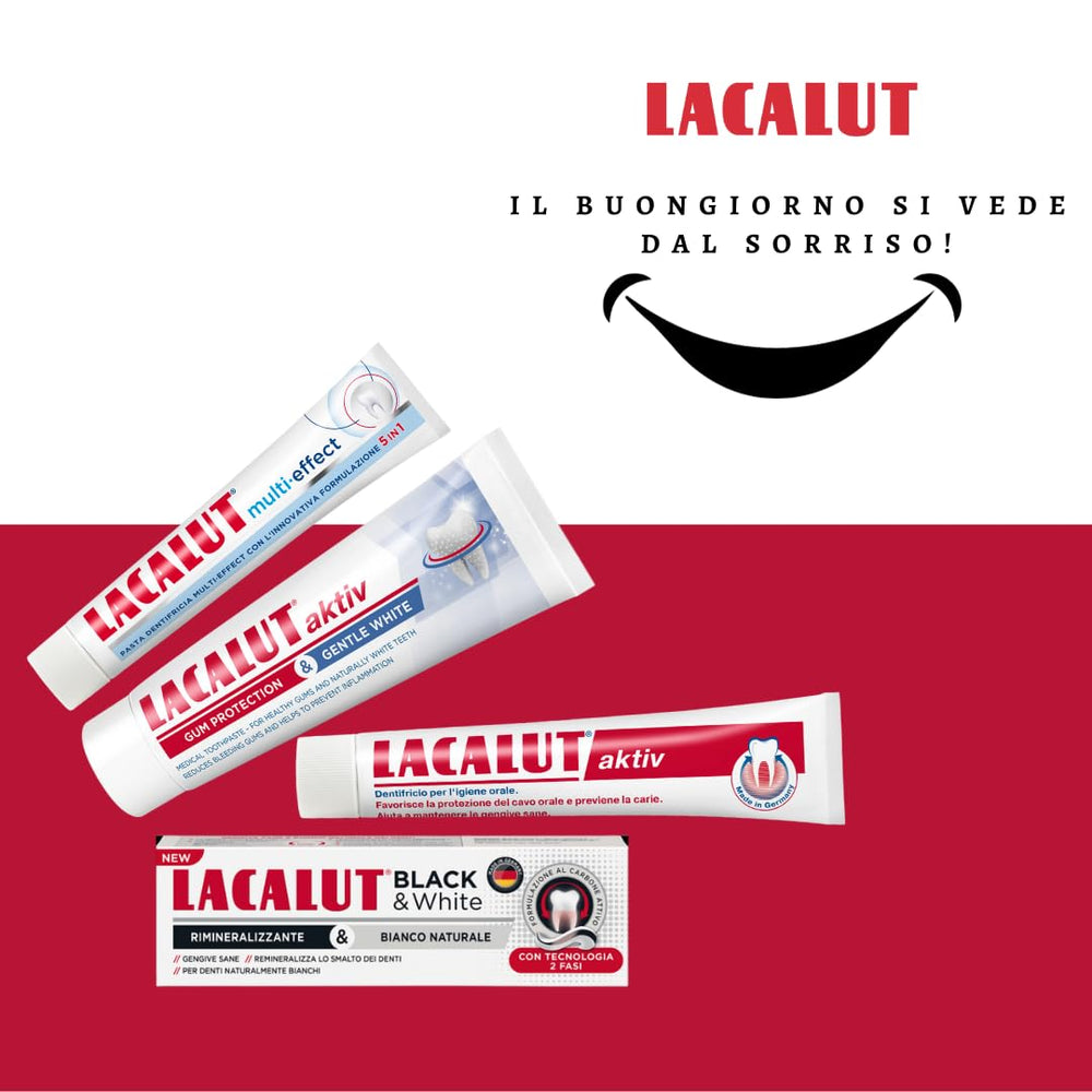 Whitening and stain-fighting features of Lacalut Multi Effect toothpaste