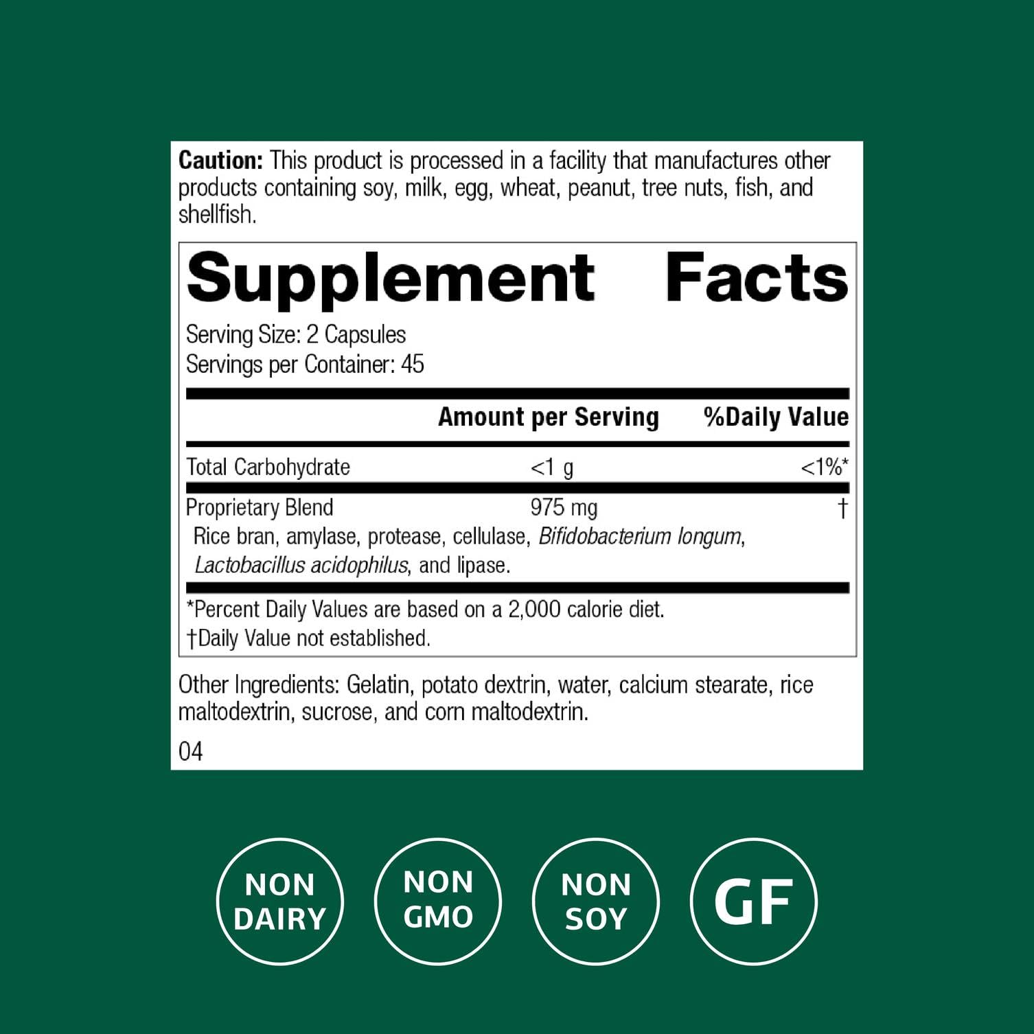 Lact-ENZ packaging close-up showing label