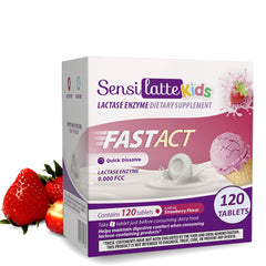 Lactase Enzyme 120 Tablets Strawberry bottle