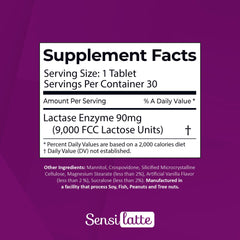 Lactase enzyme 9,000 FCC dosage label