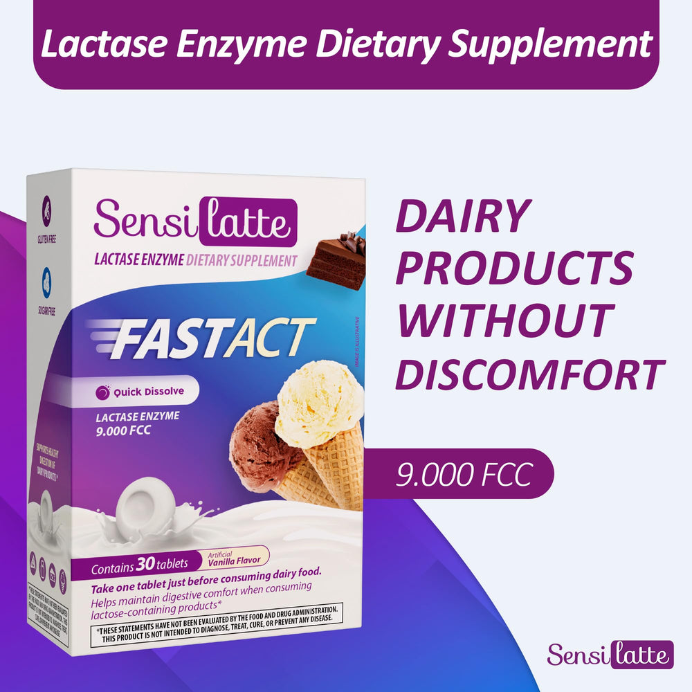 Dairy-friendly lactase enzyme tablet in hand