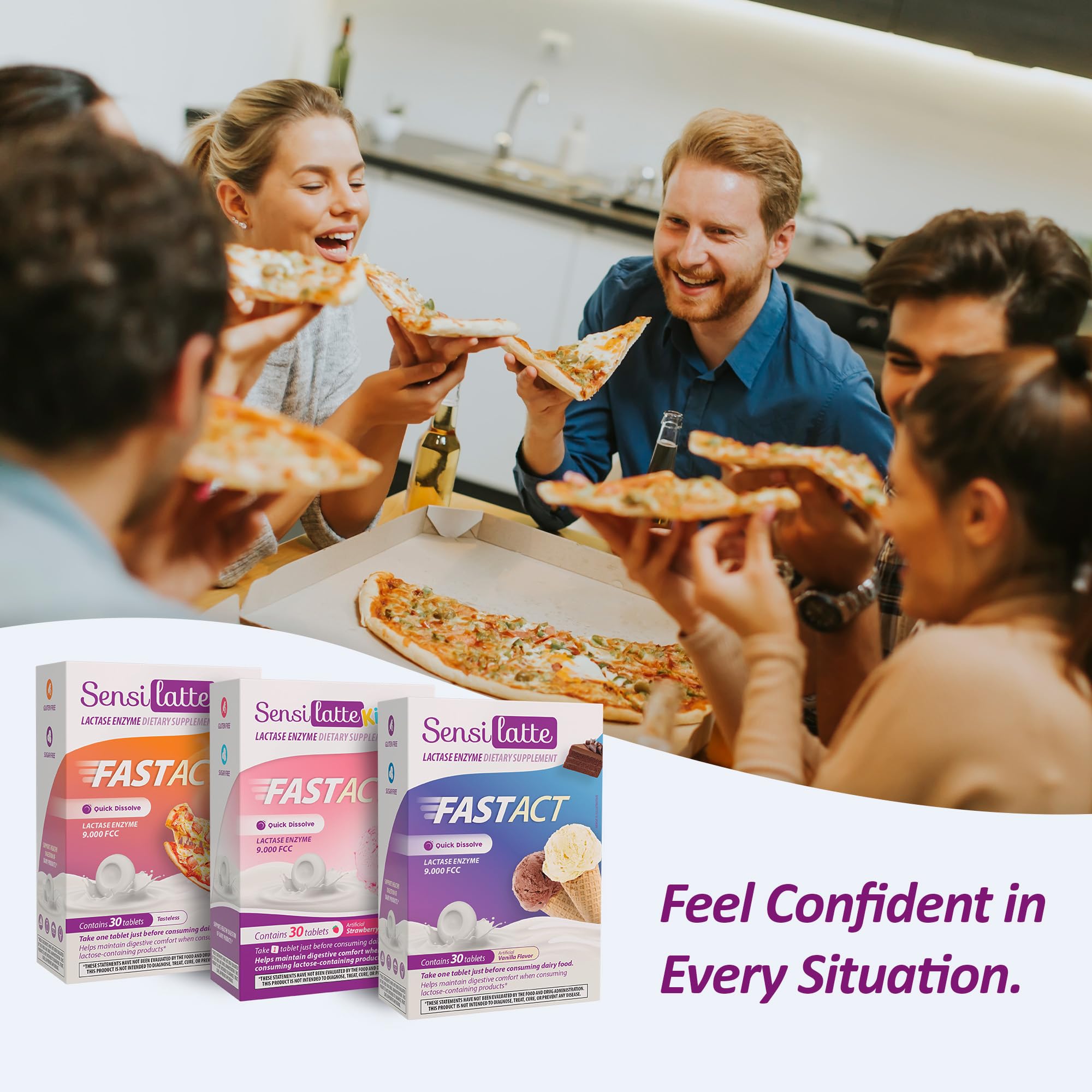 Prati Donaduzzi lactase enzyme tablets box and bottle