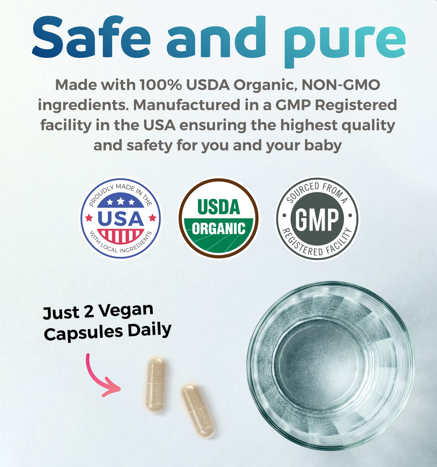 Dosage instruction showing two vegan capsules