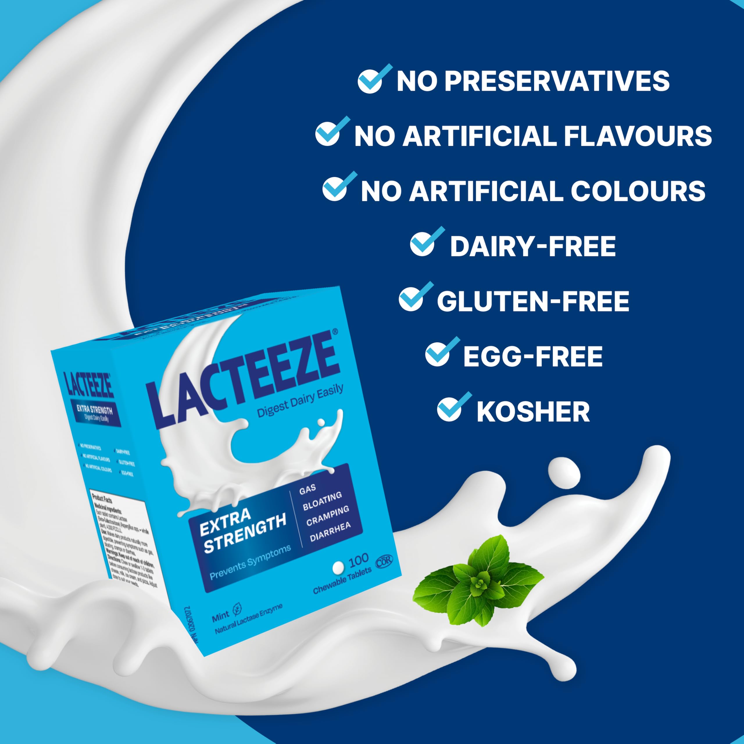 Label showing 4,000 FCC enzyme activity on Lacteeze
