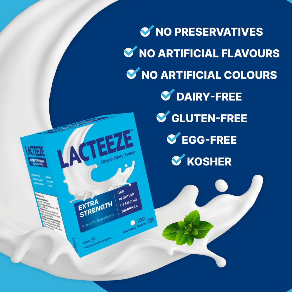 Label showing 4,000 FCC enzyme activity on Lacteeze