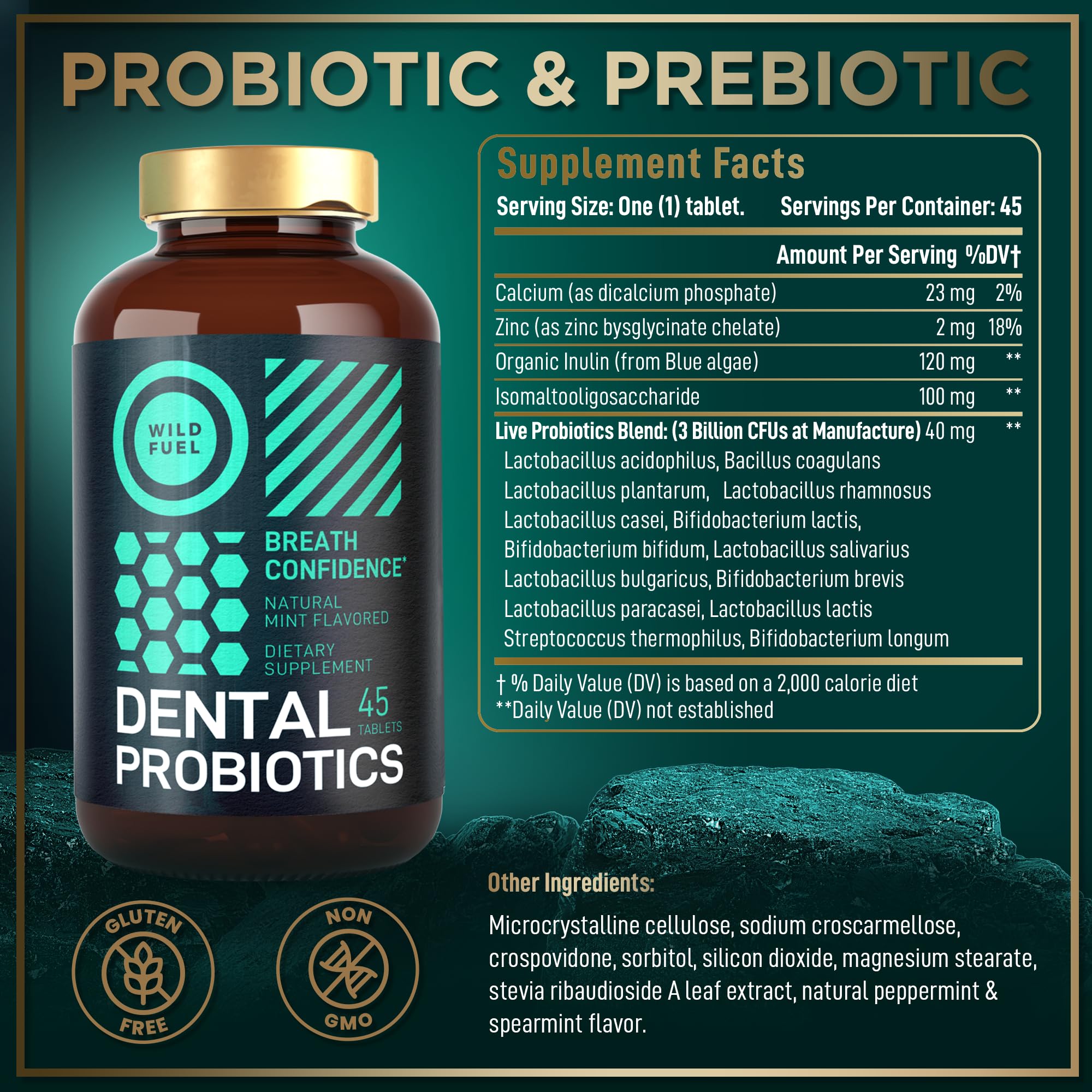 Lactobacillus Salivarius probiotic tablets with 3B CFU
