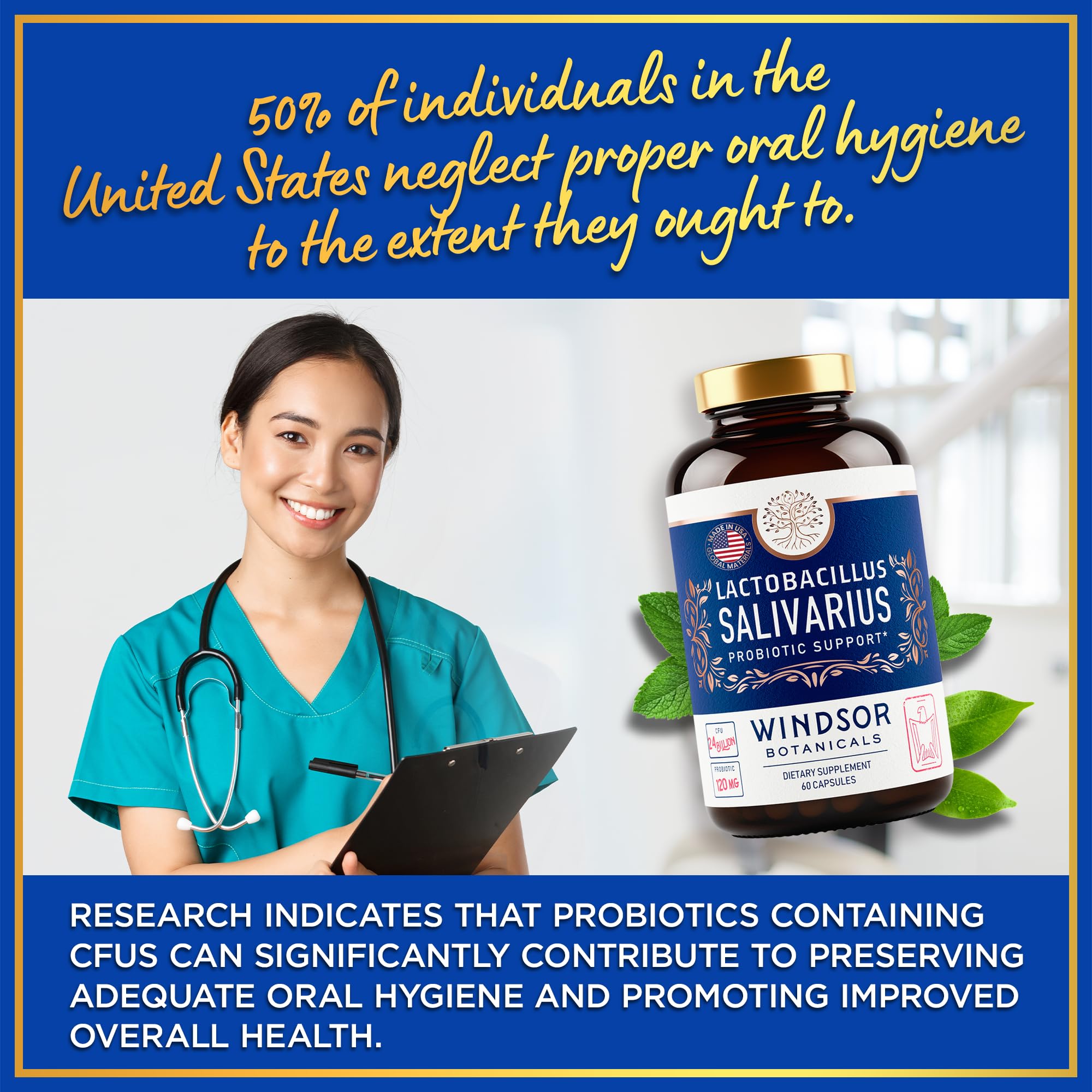 Made in the USA wellness probiotic bottle