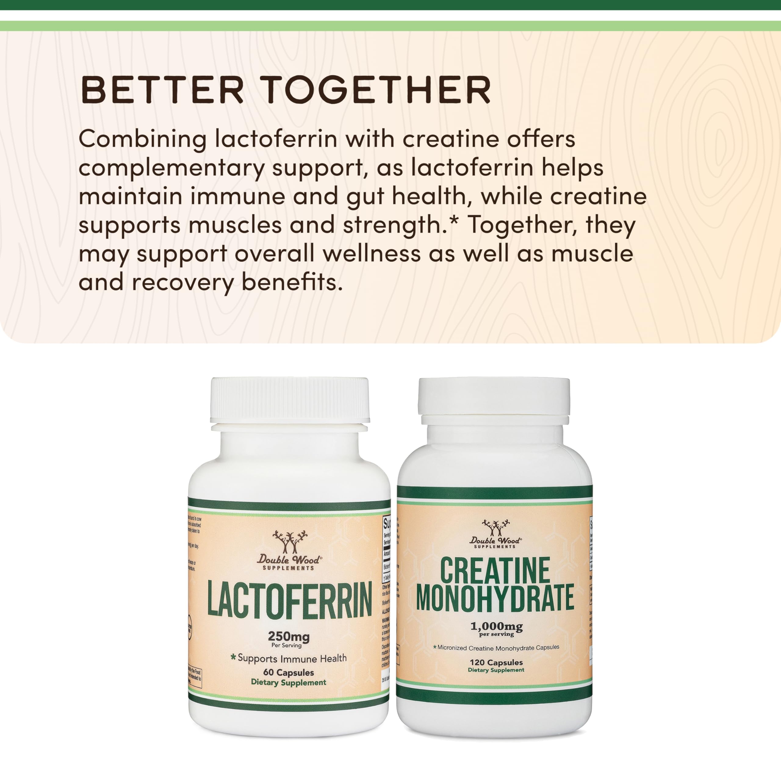 Double Wood Supplements logo on bottle